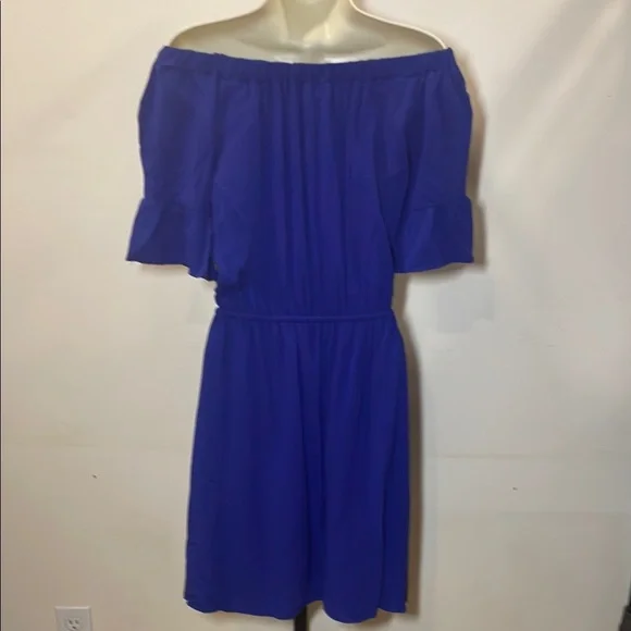 C Off-Shoulder Blue Dress - Picture 3 of 8